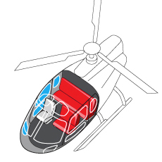 Seating in one of Maverick's Eco-Star Helicopters is more spacious and comfortable than the A-Star Helicopters