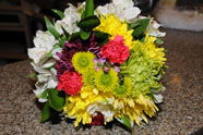Beautiful bouquet of roses and matching boutonniere