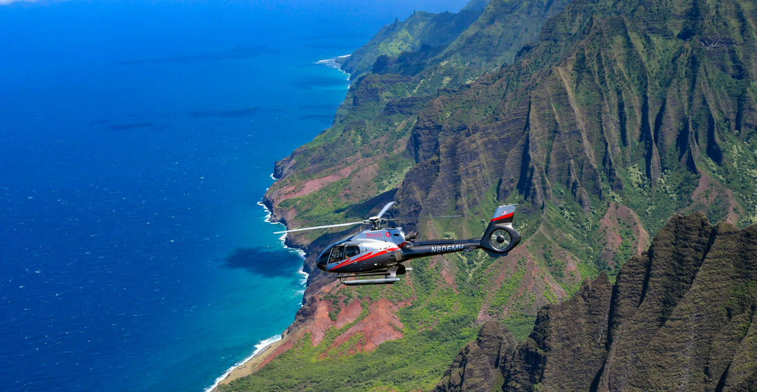 Enjoy views flying over the Na Pali Coast on your Kauai helicopter ride