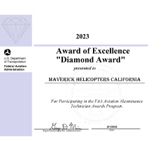 2023 FAA Diamond Award of Excellence - Maverick Helicopters California