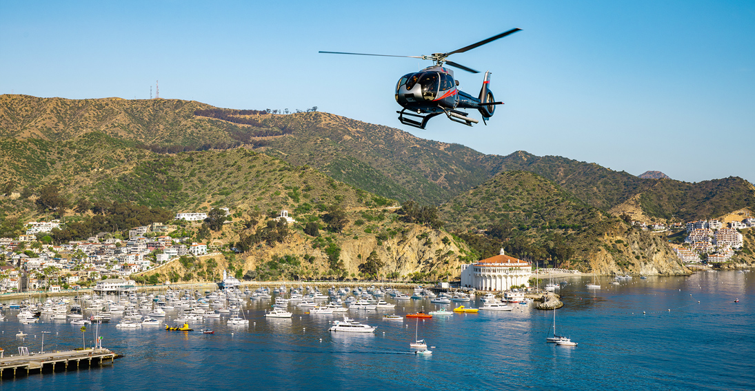 Embark on an island adventure, exploring Catalina's rich landmarks from the sky.