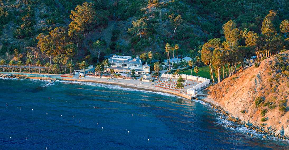 Capture the beauty of Descanso Beach Club from an elevated perspective on this exciting Catalina helicopter tour.