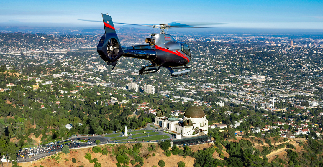 Explore Griffith Park & Observatory from above on a thrilling air tour with Maverick Helicopters.