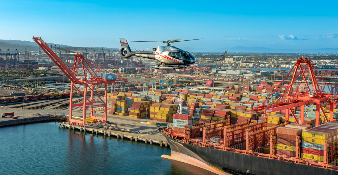 Experience the Port of Long Beach from above on the Hollywood & Beyond tour.