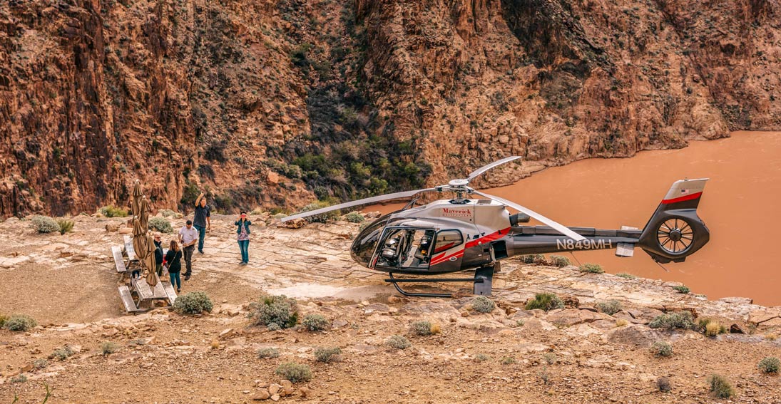 Land 300 feet above the Colorado River on this Grand Canyon helicopter tour
