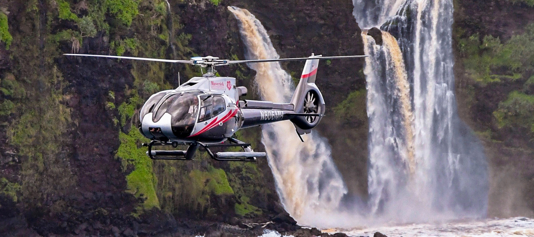 Roaring waterfall along Maui’s North Shore after heavy rain