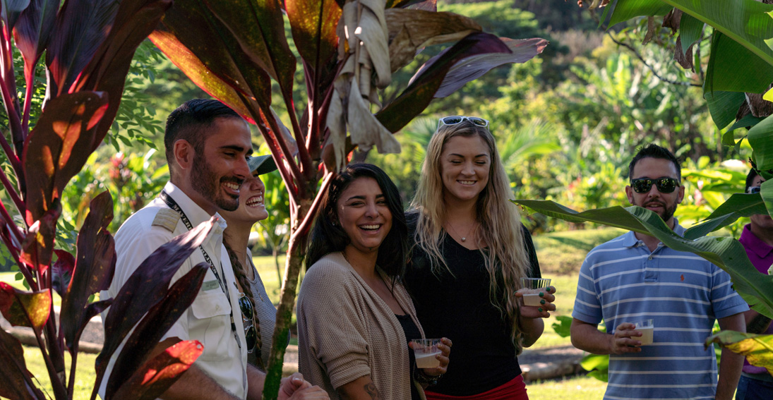 All smiles at your private landing deep within the Hana Rainforest