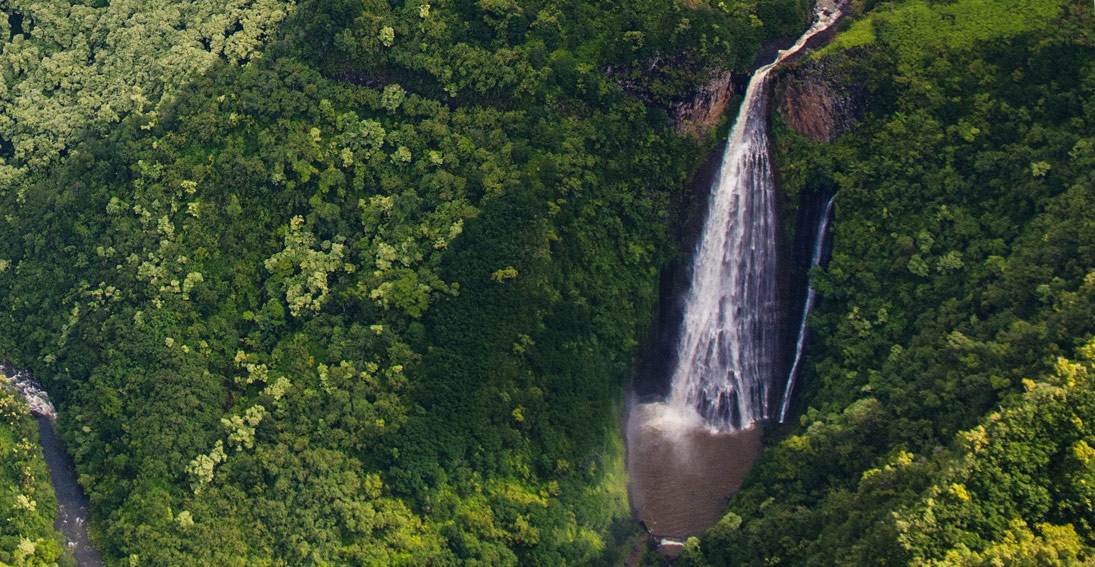 Jurassic Falls Kauai's well known waterfall