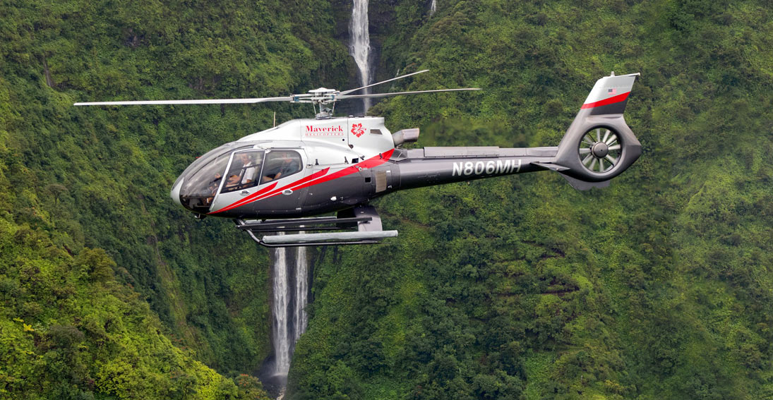 Up close views of Maui waterfalls on a Hawaii Island helicopter tour