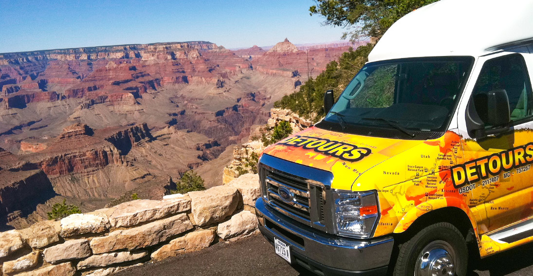 Experience a guided ground tour with helicopter flight over Grand Canyon South Rim