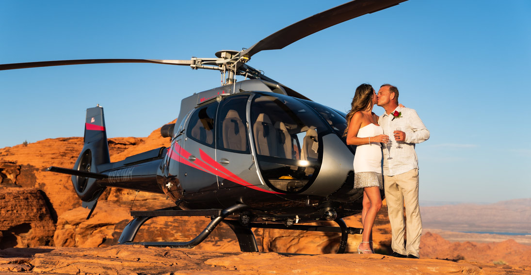 Their adventure started with a destination wedding with Maverick Helicopter
