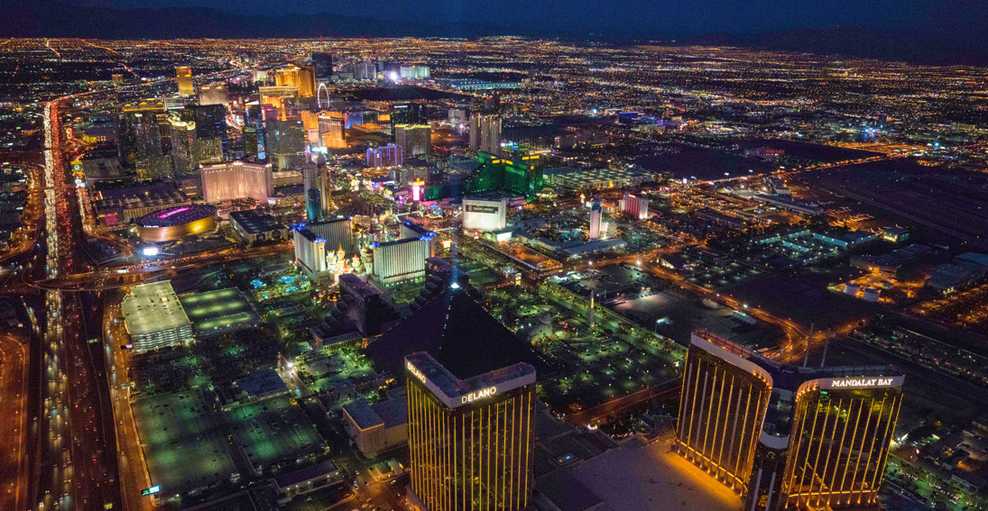 Experience extended flight time over the neon lights of the Las Vegas Strip